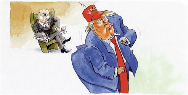 Trump gesteuert von Putin? »Es gibt gewisse Evidenzen«, sagt Thomas Jäge r(Zeichnung: PA/DieKLEINERT/Paolo Calleri)
