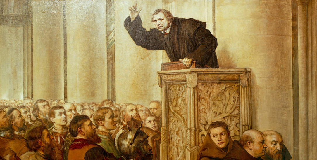 Luther predigt von der Kanzel: Gemälde von Willem Linnig aus dem Jahr 1880. (Foto: PA / AKG-Images) Luther predigt von der Kanzel: Gemälde von Willem Linnig aus dem Jahr 1880. (Foto: PA / AKG-Images)