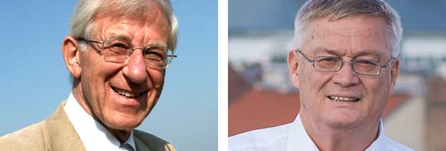 Der Klimavertrag von Paris: Ein Durchbruch? Franz Alt (links) sagt: »Ja!« Hans Kronberger (rechts) sagt: »Nein!« (Fotos: Chris Alt; Barbara Wirl)
